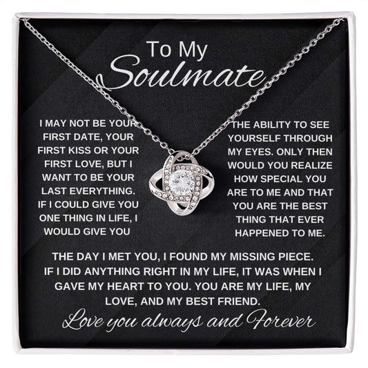 TO MY SOULMATE | LOVE KNOT NECKLACE | I FOUND MY MISSING PIECE