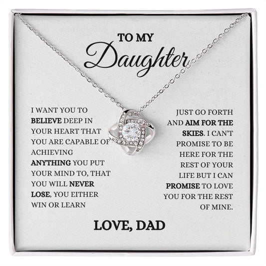 TO MY DAUGHTER | LOVE KNOT NECKLACE | YOU ARE CAPABLE OF ARCHIEVING ANYTHING
