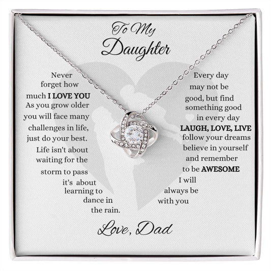 TO MY DAUGHTER | LOVE KNOT NECKLACE | LAUGH, LOVE, LIVE