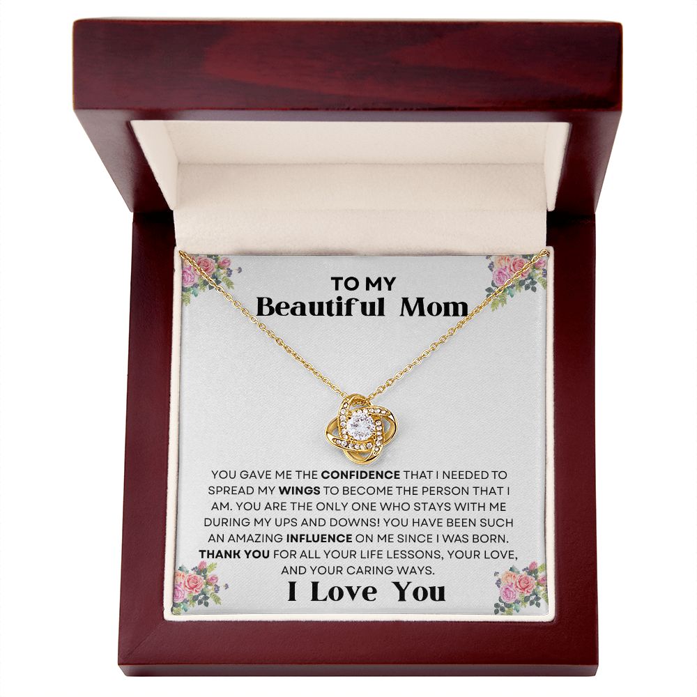 TO MY BEAUTIFUL MOM | LOVE KNOT NECKLACE | I LOVE YOU