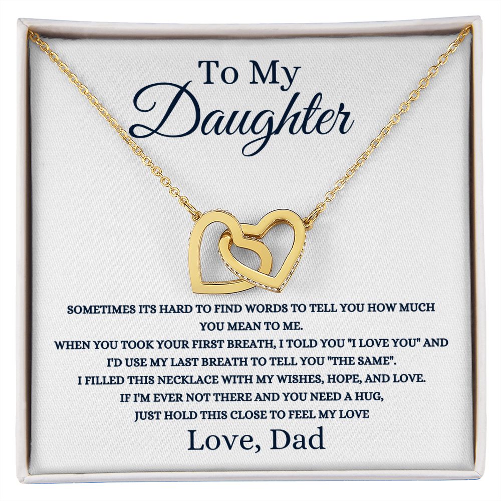 TO MY DAUGHTER | INTERLOCKING HEARTS NECKLACE | MY LAST BREATH