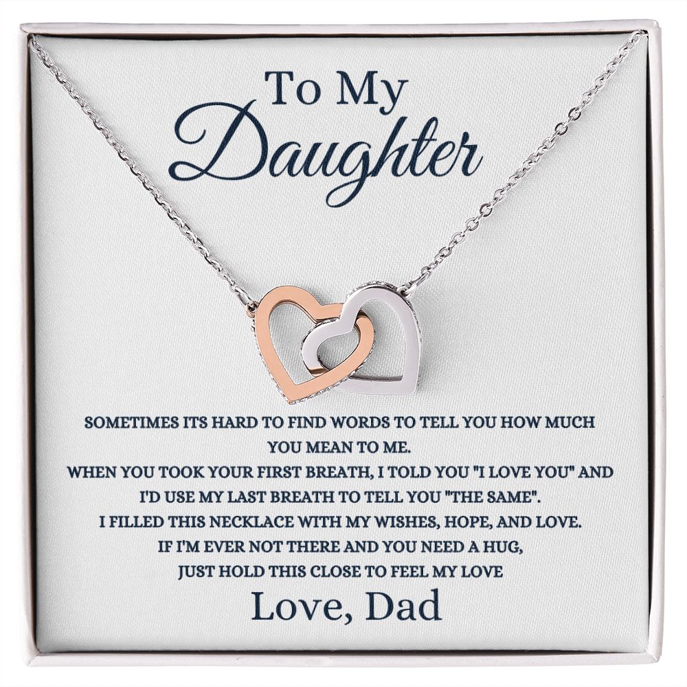 TO MY DAUGHTER | INTERLOCKING HEARTS NECKLACE | MY LAST BREATH