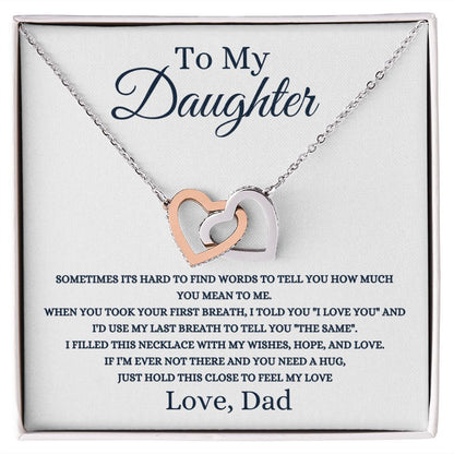 TO MY DAUGHTER | INTERLOCKING HEARTS NECKLACE | MY LAST BREATH