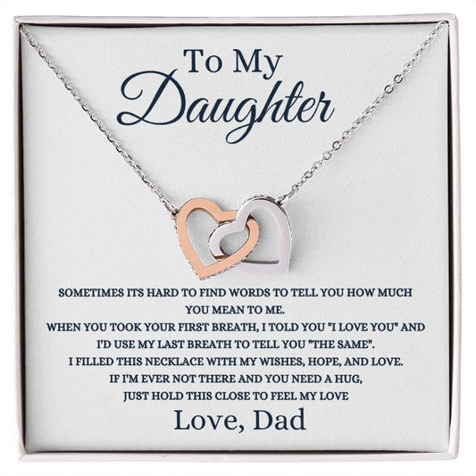 TO MY DAUGHTER | INTERLOCKING HEARTS NECKLACE | MY LAST BREATH