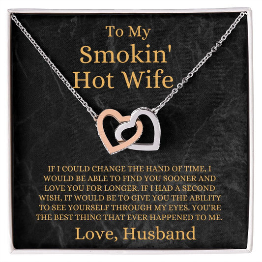 TO MY SMOKING HOT WIFE| INTERLOCKING HEARTS NECKLACE