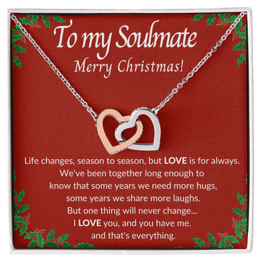 TO MY SOULMATE | INTERLOCKING HEARTS NECKLACE | LOVE IS FOR ALWAYS