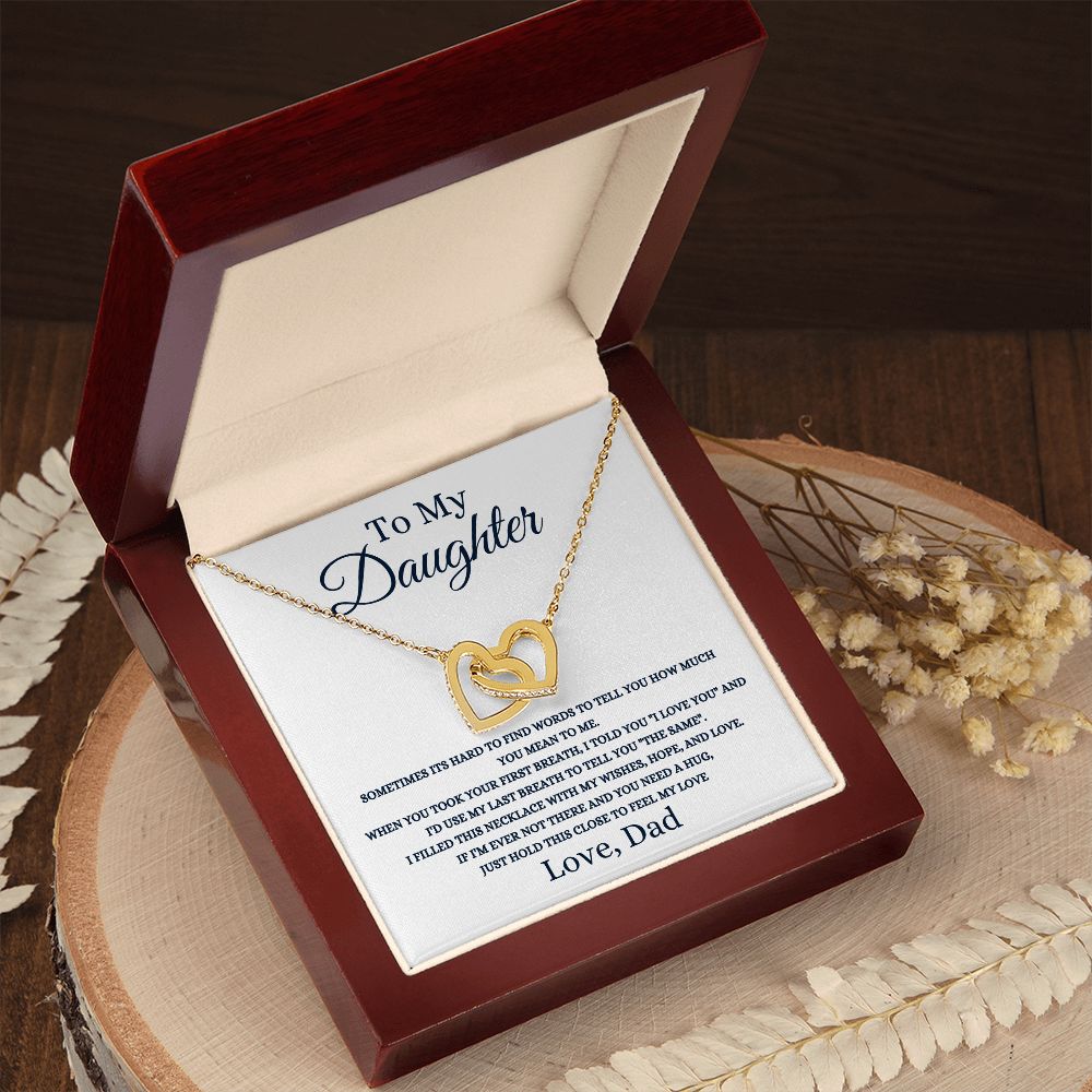 TO MY DAUGHTER | INTERLOCKING HEARTS NECKLACE | MY LAST BREATH