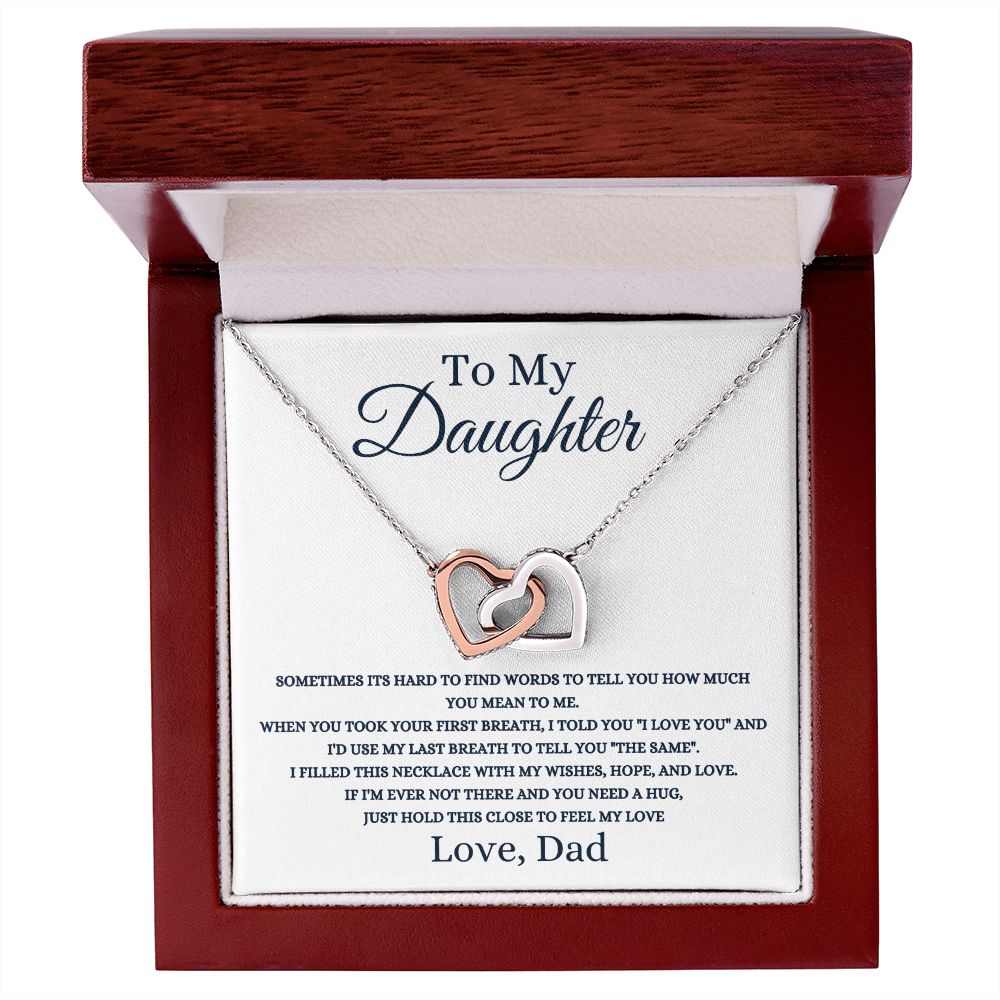 TO MY DAUGHTER | INTERLOCKING HEARTS NECKLACE | MY LAST BREATH