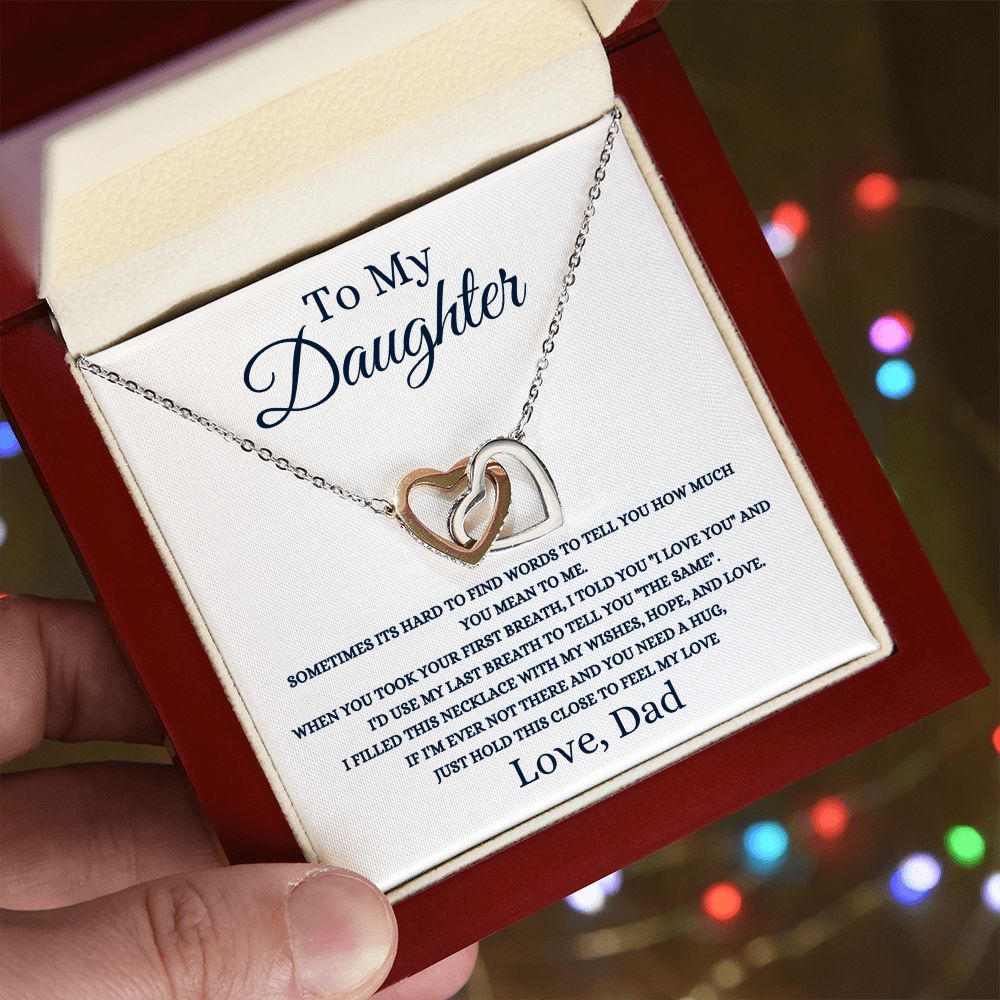 TO MY DAUGHTER | INTERLOCKING HEARTS NECKLACE | MY LAST BREATH