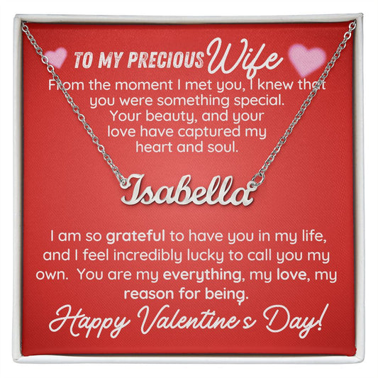 TO MY PRECIOUS WIFE | PERSONALIZED NAME NECKLACE | YOU ARE MY EVRYTHING