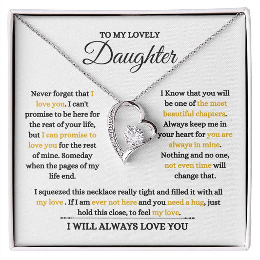 TO MY LOVELY DAUGHTER | FOREVER LOVE NECKLACE | NEVER FORGET I LOVE YOU