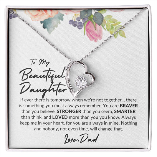 TO MY BEAUTIFUL DAUGHTER | FOREVER LOVE NECKLACE | ALWAYS KEEP ME IN YOUR HEART