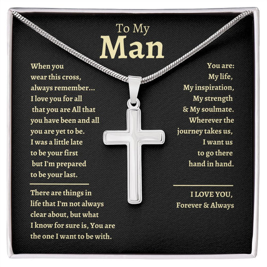 TO MY MAN | STAINLESS CROSS NECKLACE | ALWAYS REMEMBER